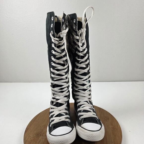 VTG Y2K Converse Chuck Taylor All Star Knee High Lace Shoes Women's Sz 7 Glitter - Picture 2 of 16